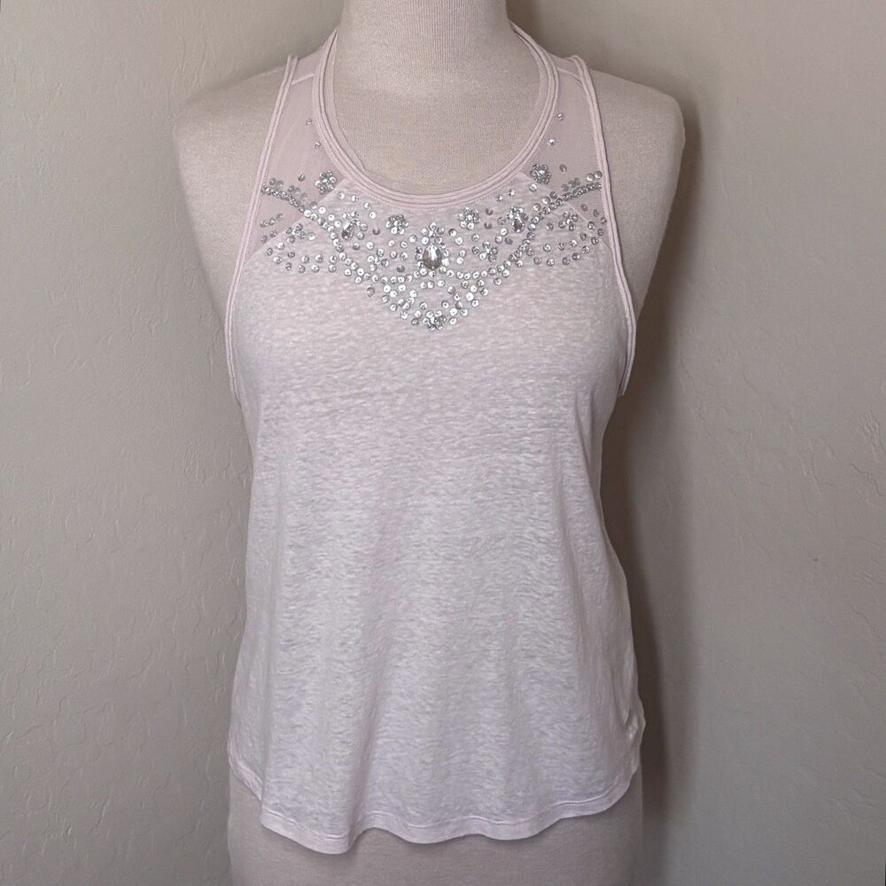 VTG Y2K Abercrombie Fitch Top Womens M Pink Babydoll Tank Coquette Cottagecore